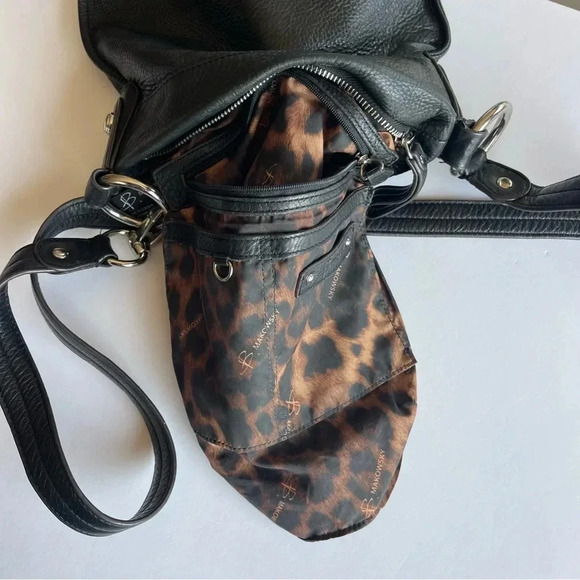 B MAKOWSKY Black Leather Crossbody with Silver Hardware - Preowned - Picture 12 of 12